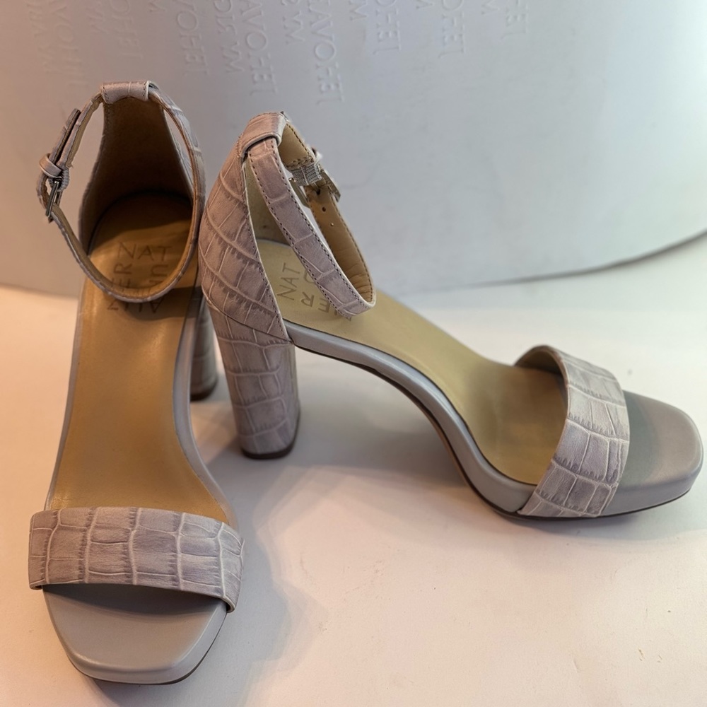 Neutralizer Gray Leather Sandals Heel
